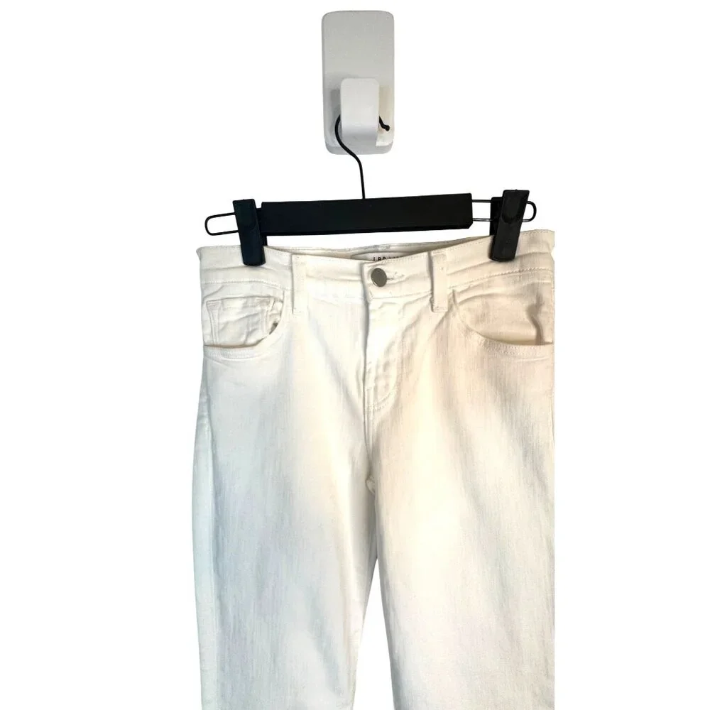 J Brand Selena Size 24 White Cropped Jeans With Lace Hem - Picture 4 of 16